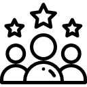Black globe icon with latitude and longitude lines on a white background.